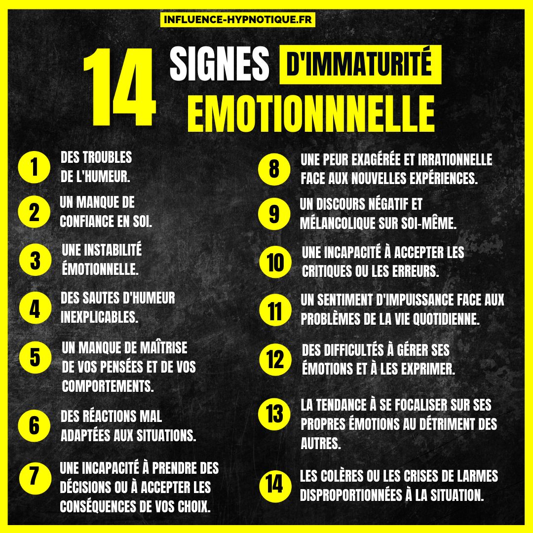 14 signes d'immaturité émotionnelle