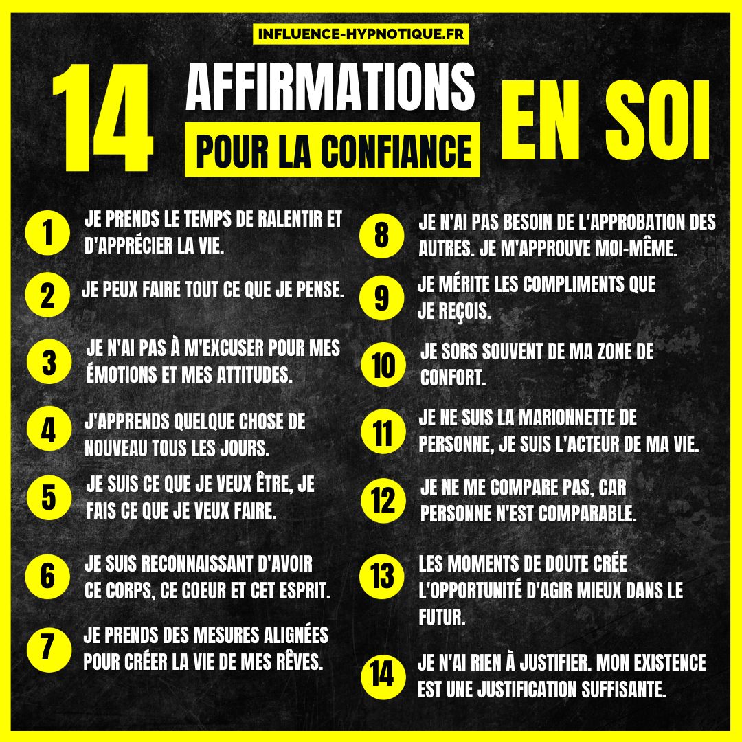 Affirmations positives pour la confiance en soi