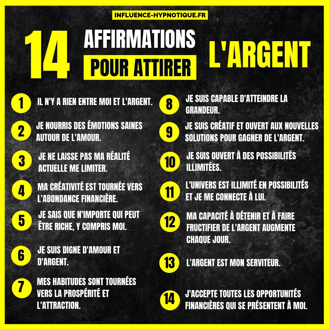 14 affirmations positives pour attirer l'argent