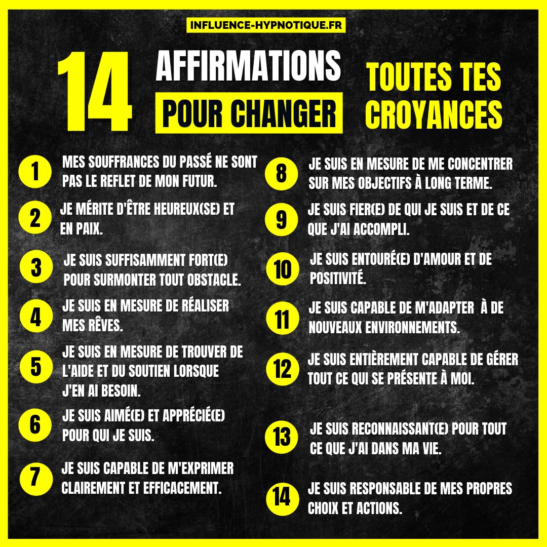 Affirmations positives pour changer ses croyances limitantes